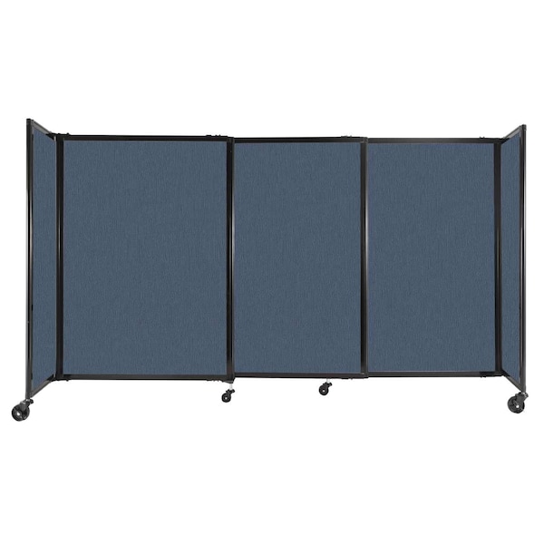 StraightWall Sliding Portable Partition 7'2" x 4' Ocean Fabric
